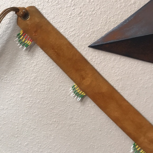 Native American Vibe Suede Mandela Beaded Fringe Tie Belt - Picture 15 of 16